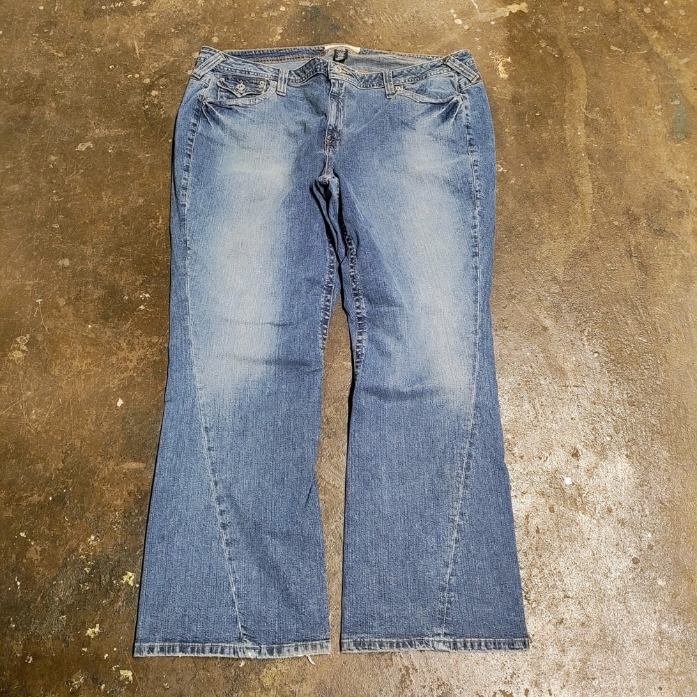 Y2K Mix It Flare Jeans Plus Size 24W Womens High Waist Rise Stretch 2000s VTG